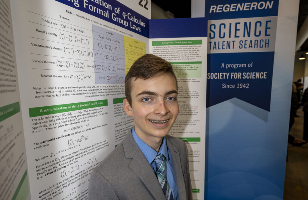 2023 Regeneron STS Finalist Max Misterka at the public exhibition of projects
