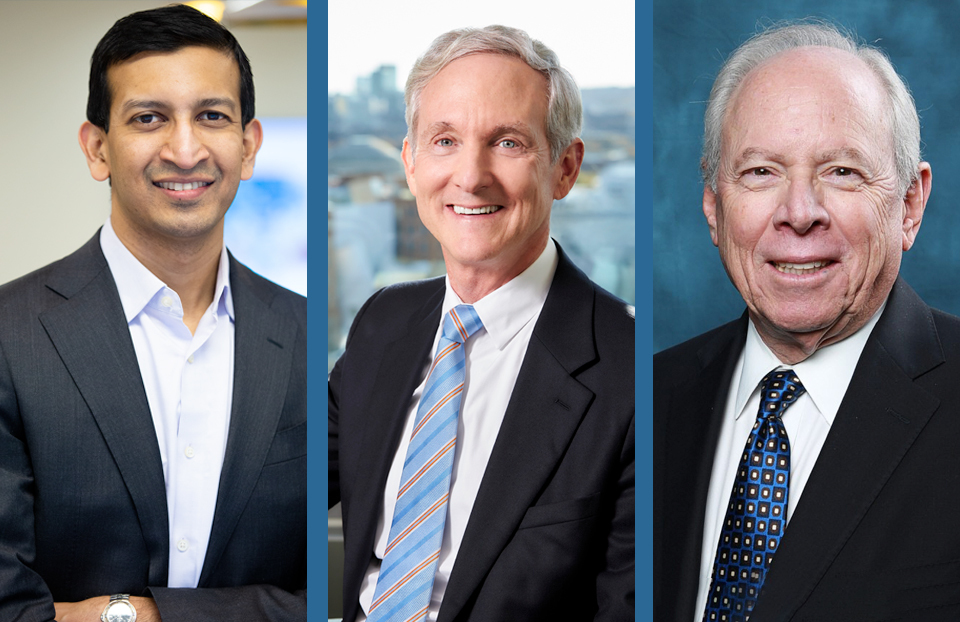 Society for Science welcomes three new board members, (from left to right) Raj Chetty, Ph.D., Tom Leighton, Ph.D., Alan Leshner, Ph.D.