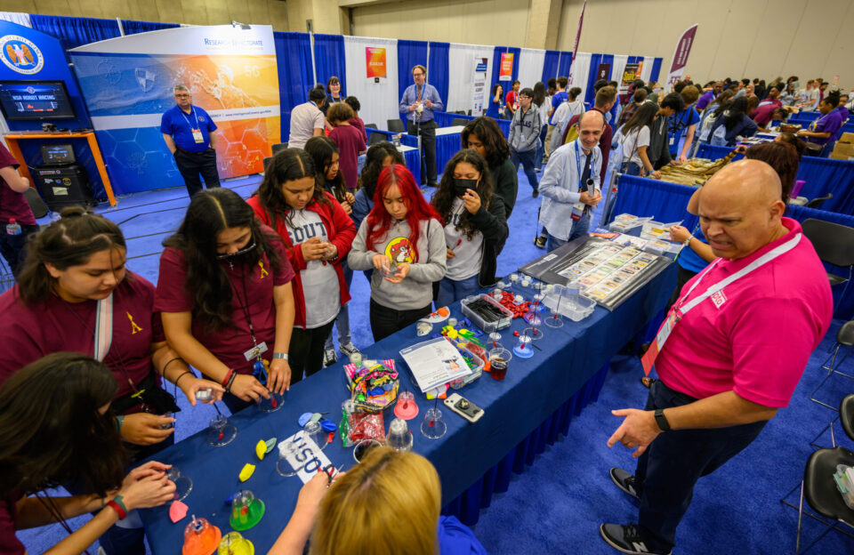 Students learn about Texas STEM organizations during Ed Outreach day at Regeneron ISEF 2023.