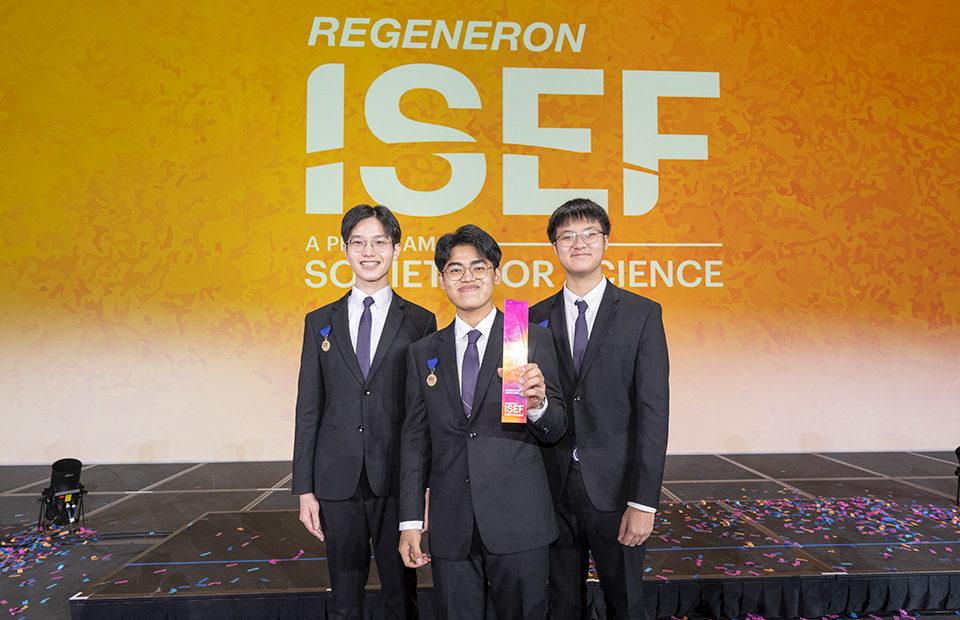 ISEF 2023 Grand Awards Ceremony - Dallas, Texas - Top Award Winners Saathvik Kannan, Teepakorn Keawumdee, Pannathorn Siri, and, Poon Trakultangmun