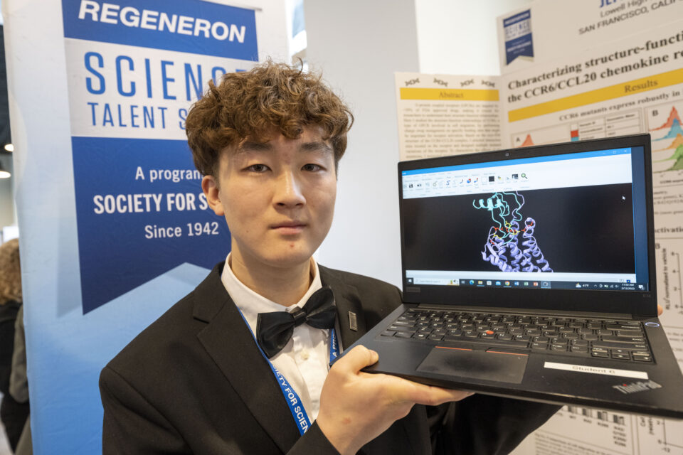 Regeneron STS 2023 Finalist Jeffrey Xu at Public Day.