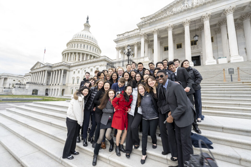 Regeneron STS 2023 Finalist on the steps of the U.S. Capitol.