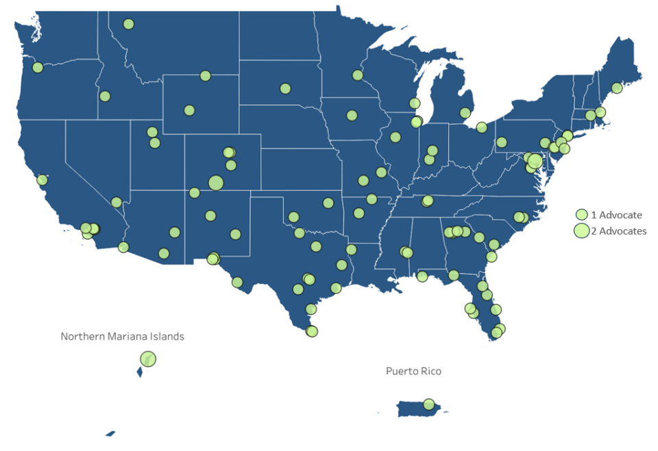 2023-2024 Advocate map