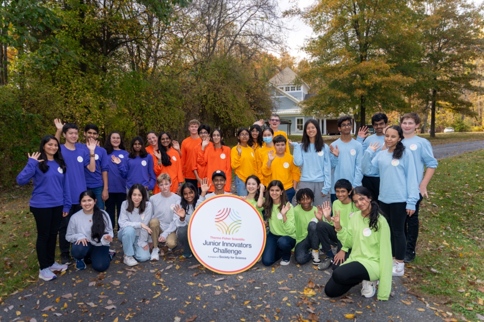 Group photo of all 30 Thermo Fisher JIC finalsits at the the Smithsonian Environmental Research Center