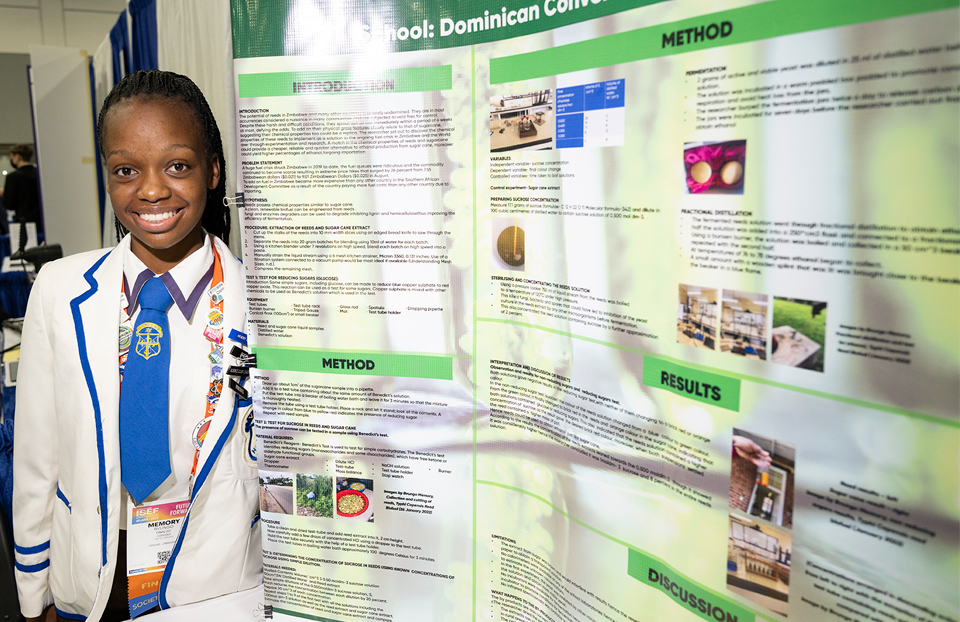 ISEF 2022 Memory Bvungo with her project