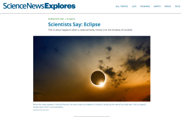 Science News Explores article "Scientists Say: Eclipse" by Bethany Brookshire