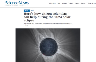 Science News article "Here's how citizen scientists can help during the 2024 solar eclipse"