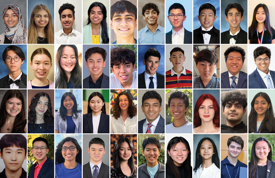 2024 Regeneron Science Talent Search 40 finalists - photo grid of headshots