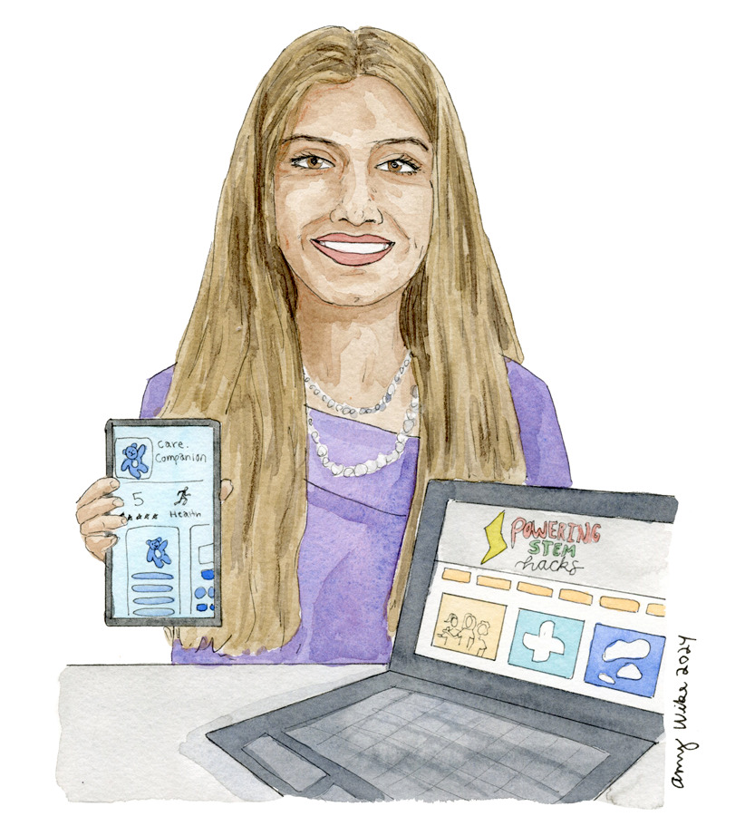 Illustration of 2024 STS finalist by Amy Wike