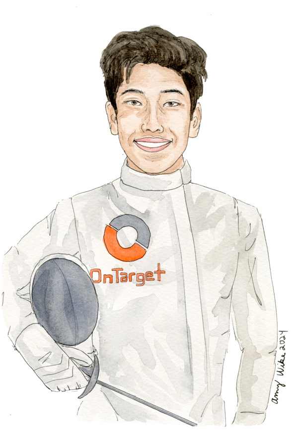 Illustration of 2024 STS finalist William Gao by Amy Wike