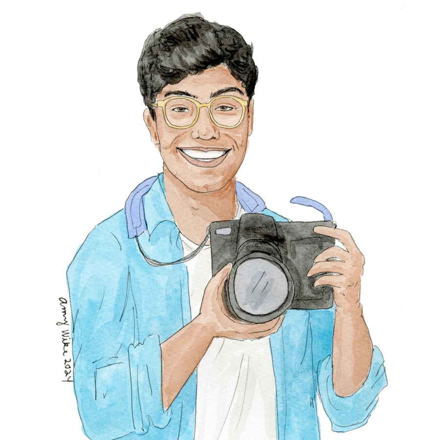 Illustration of 2024 STS finalist Amanrai Singh Kahlon by Amy Wike