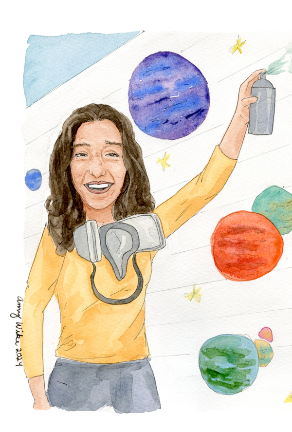 Illustration of 2024 STS finalist Alexandra Mahajan by Amy Wike