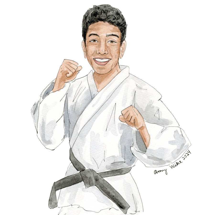 Illustration of 2024 STS finalist Ekansh Mittal by Amy Wike