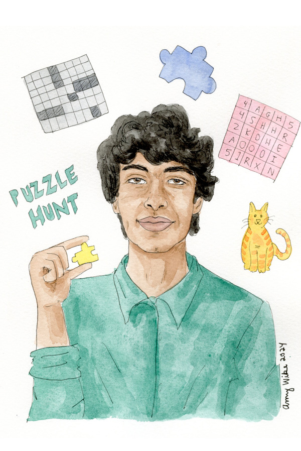 Illustration of 2024 STS finalist Achyuta Rajaram by Amy Wike