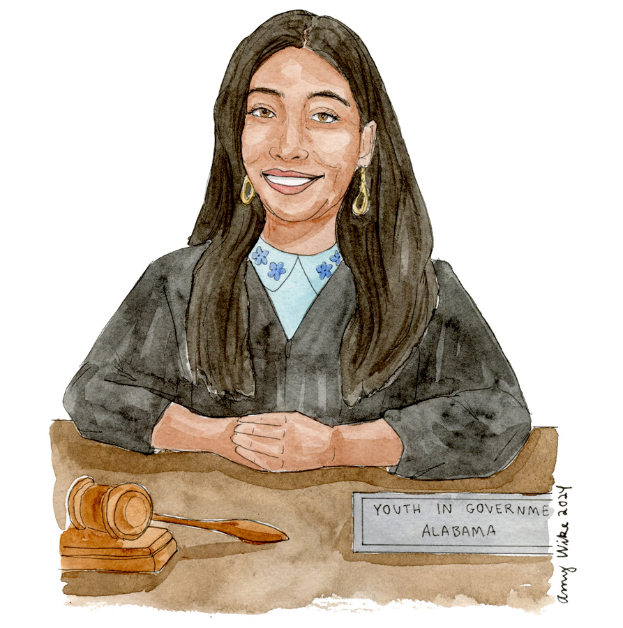 Illustration of 2024 STS finalist Rhea Rastogi by Amy Wike