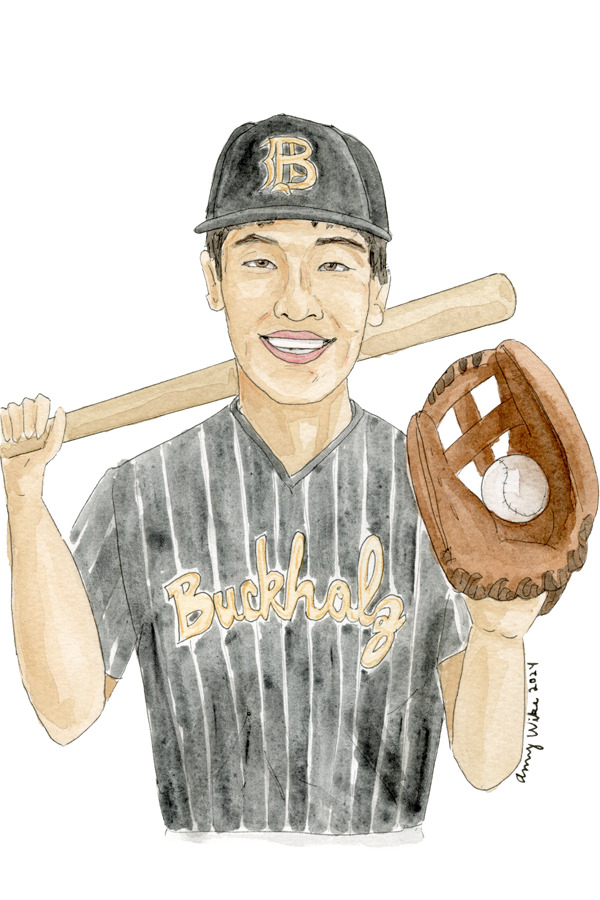 Illustration of 2024 STS finalist Nathan Wei by Amy Wike
