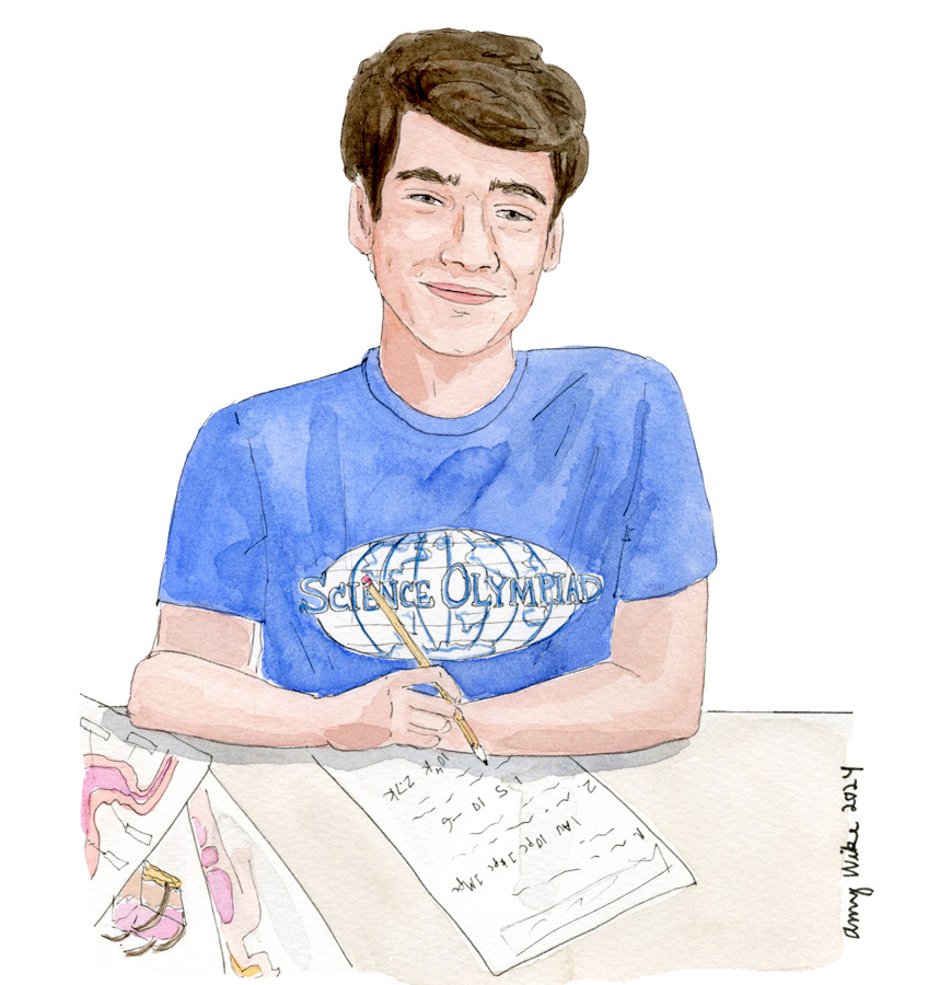 Illustration of 2024 STS finalist Christopher Zorn by Amy Wike