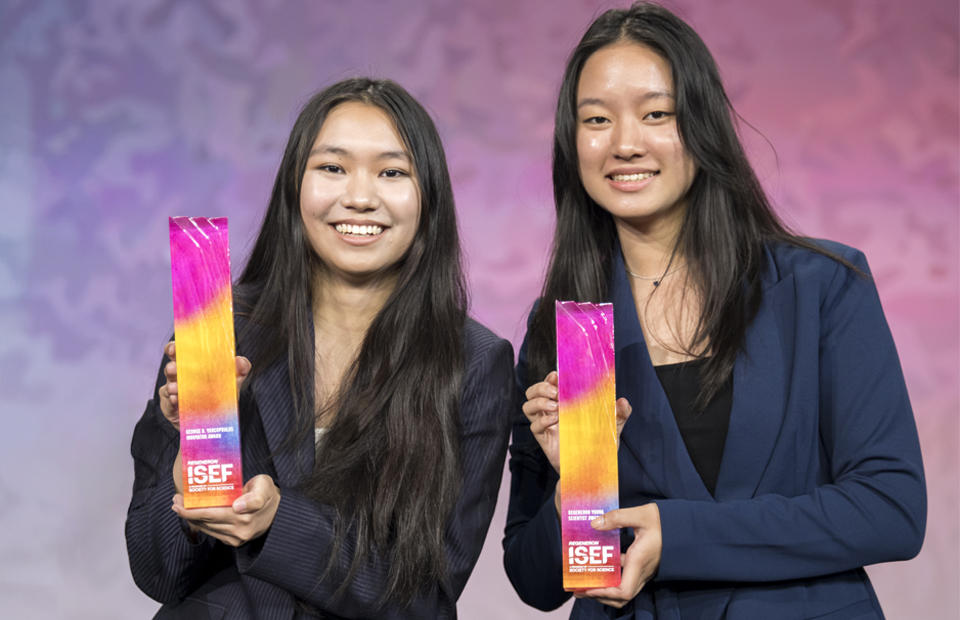 ISEF 2024 Top 2 Grand Award Winners: Grace Sun, 16, of Lexington, Kentucky and Michelle Wei, 17, of San Jose, California