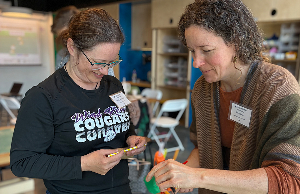 Educators at the Wyoming Invention & Research Education workshop (WIRE) workshop hosted by Invention fellow Laurel Bingman.