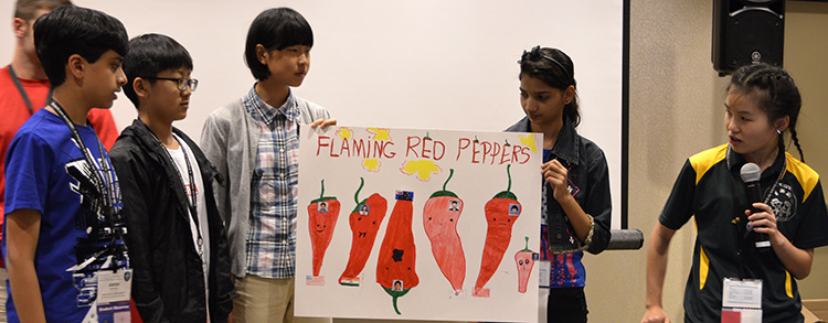 The red team displayed their poster. The red team displayed their poster.