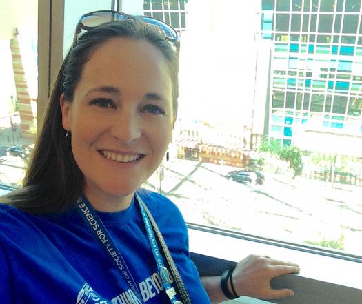 Jessica Ullyott volunteering at the 2016 Intel ISEF in Phoenix, Arizona.