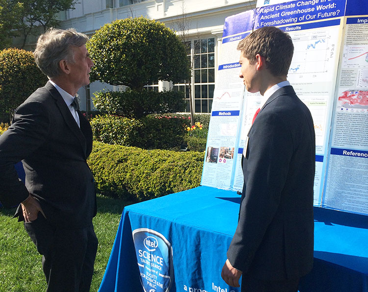 Nathan described his project to Bill Nye Nathan described his project to Bill Nye