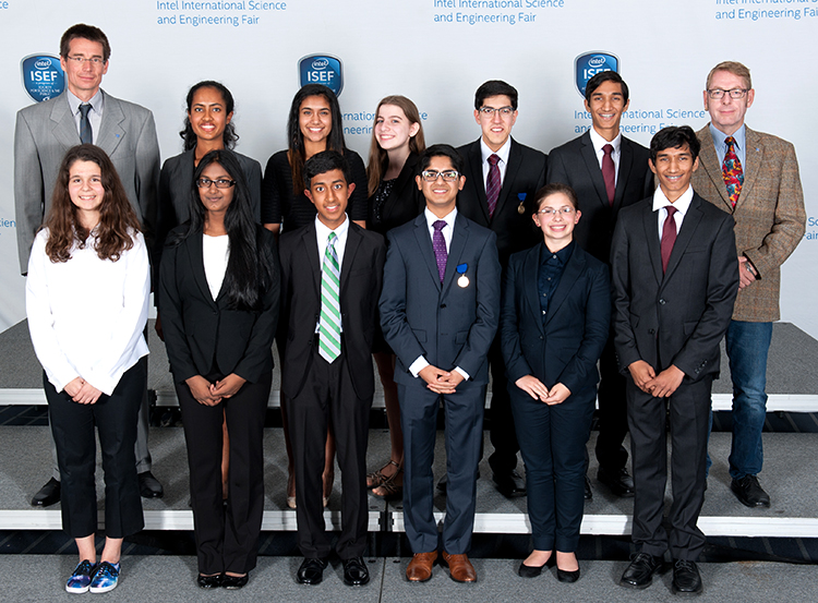 Intel ISEF 2015 CERN award trip winners.