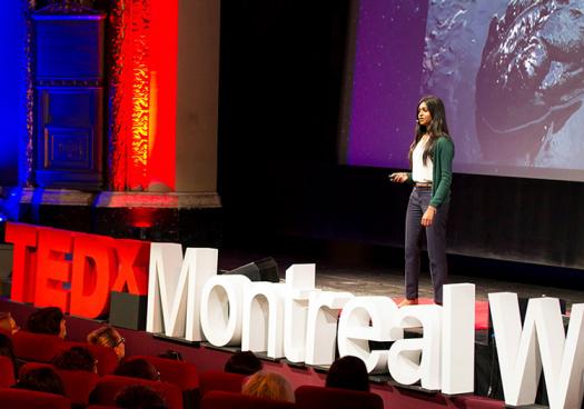 In July, Nivatha spoke at TEDxMontrealWomen about her discovery of a new species of bacteria and overcoming discrimination in STEM. Photo by TEDxMontrealWomen2015.