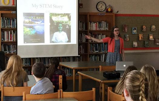 Olivia presented her STEM story to over 300 middle school students around New York.