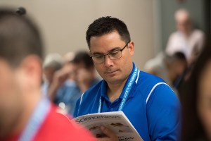 Attendees of the "Teaching Current Research and Science Literacy with Science News in High Schools" symposia had the opportunity to read one of the Educator Guides that are included with each issue. Photo Courtesy of Chris Ayers/Society for Science & the Public.