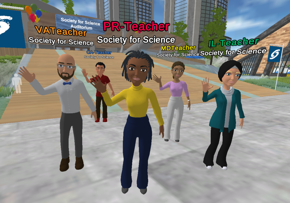 Teachers meet in EventFarm and dance with their virtual avatars