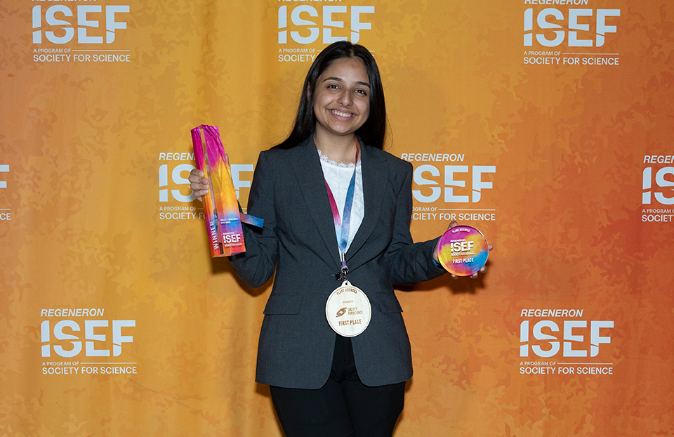 ISEF 2025: Aarushi Pandey, 17, of Conroe, Texas received the Dudley R. Herschbach SIYSS Award, which provides finalists an all-expense paid trip to attend the Stockholm International Youth Science Seminar during Nobel Week in Stockholm, Sweden.