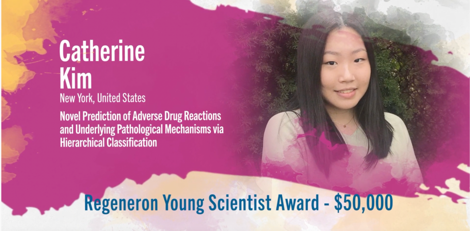 Catherine Kim, winner of the 2021 Regeneron Young Scientist Award, ISEF