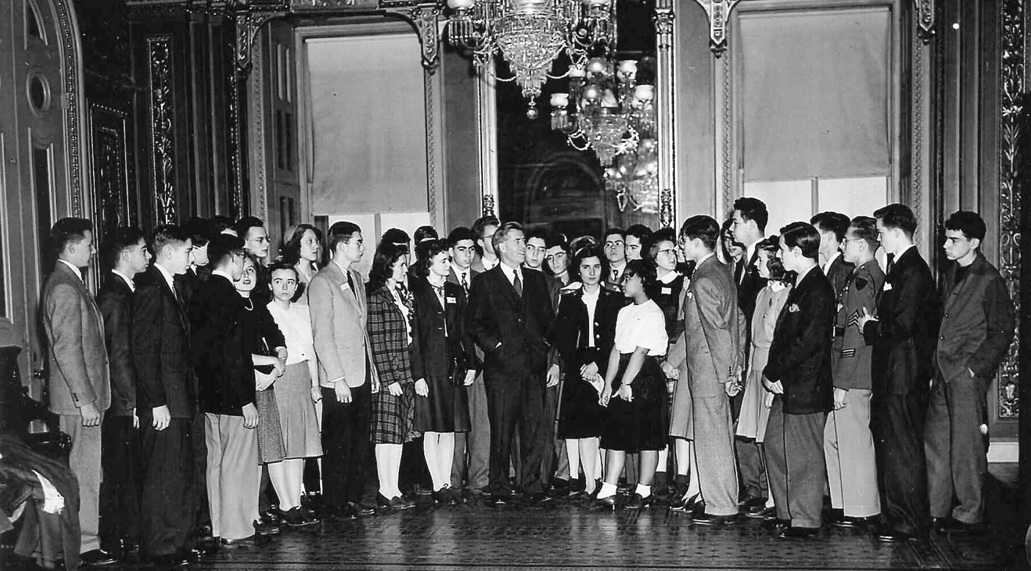 Vice President Wallace greets STS finalists at the Capitol 