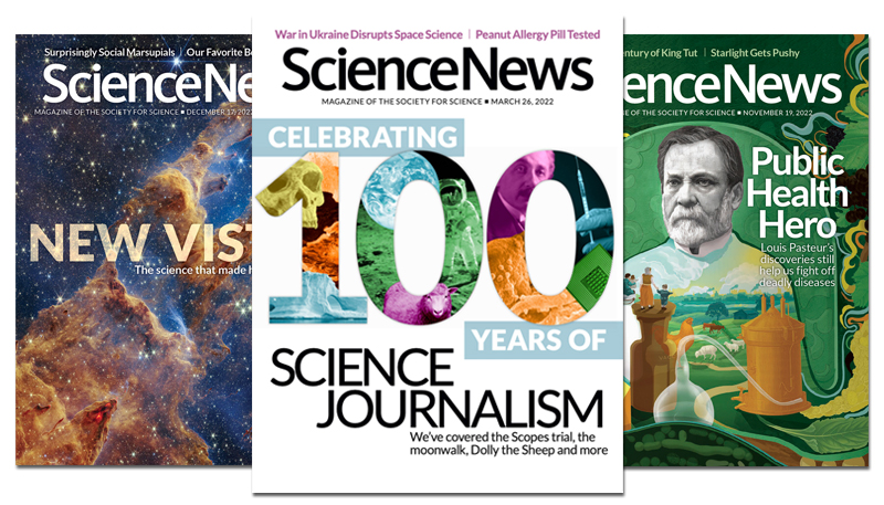 Science News magazine covers