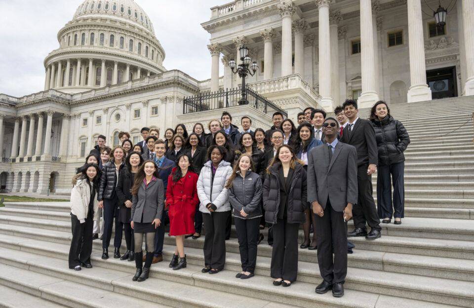 2023 Regeneron STS Finalists on the U.S. Capitol steps
