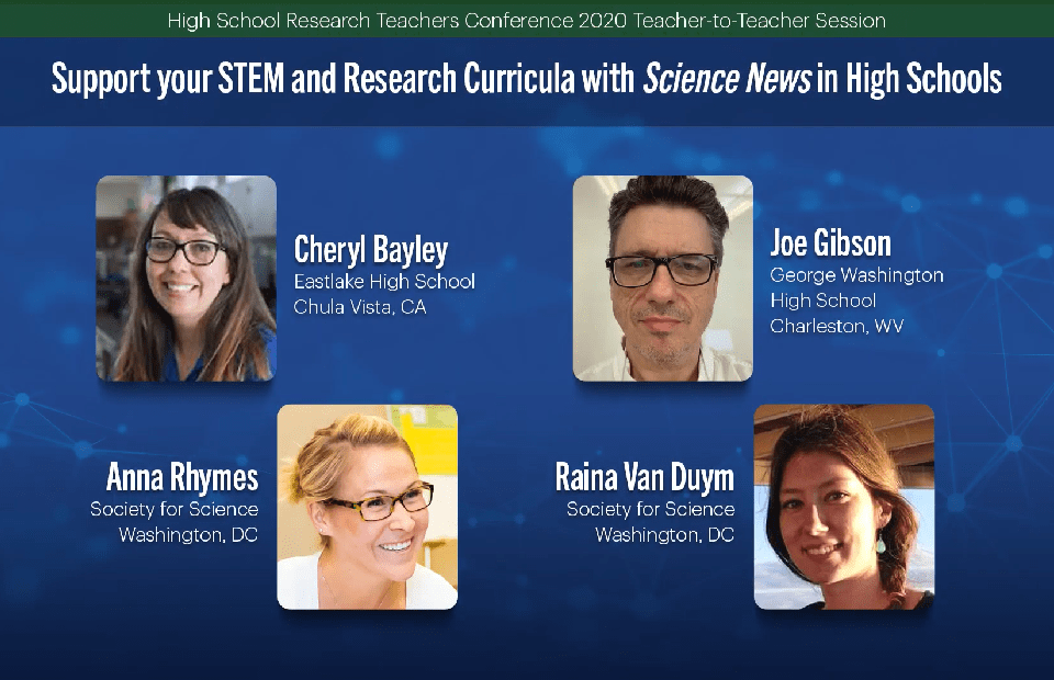 2020 HSRTC session "Support your STEM and Research Curricula with Science News in High Schools" by Brian Monson and Olivia Kuper.