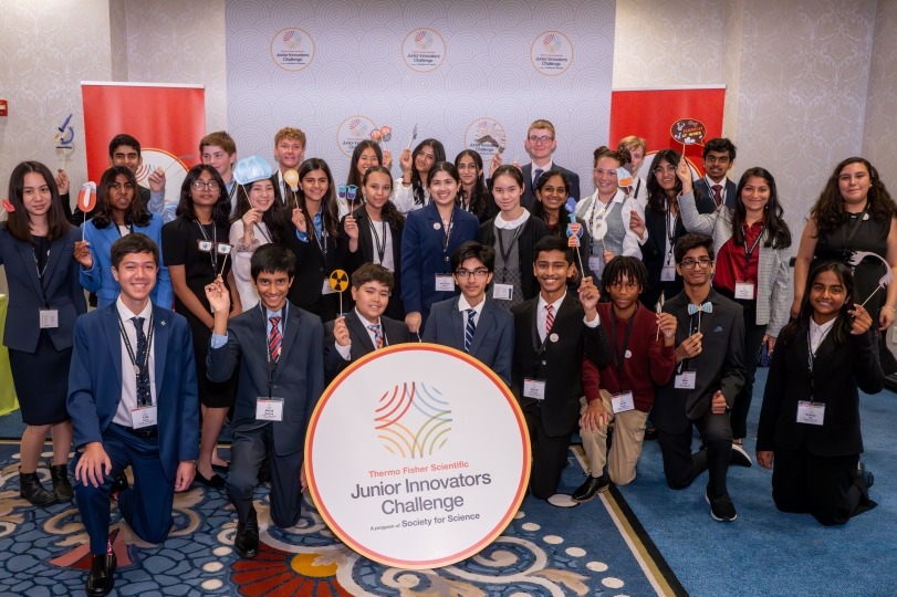 Group photo of Thermo Fisher JIC finalists at the 2023 Public Exhibition of Projects