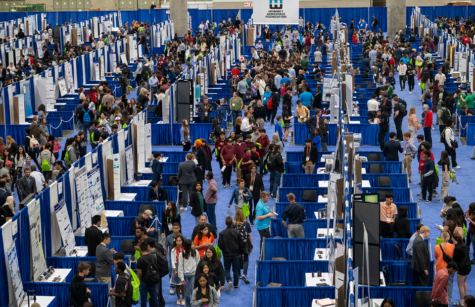 2024 ISEF project floor on Public Day, Los Angeles, CA
