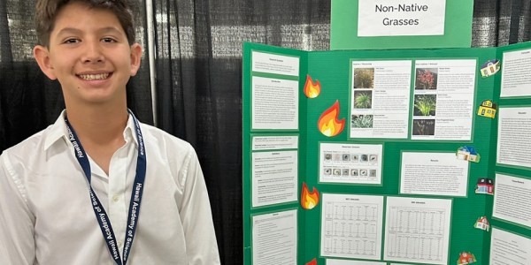 2024 Thermo Fisher JIC Finalist Alexander Godsey with project: The Flammability of Native vs. Non-Native Grasses in Hawaii