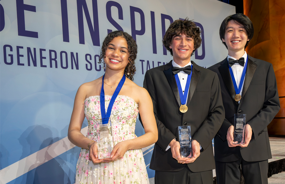 The Top 3 Award Winners from the 2025 Regeneron Science Talent Search: Ava Cummings, Matteo Paz and Zhang