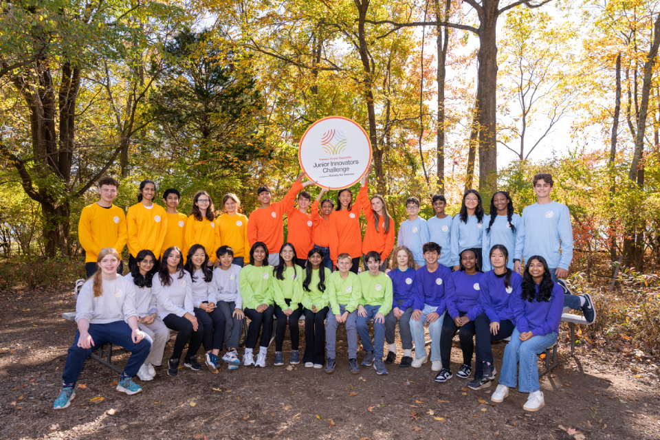 Group photo of all the Thermo Fisher JIC finalists at the Smithsonian Environmental Research Center.