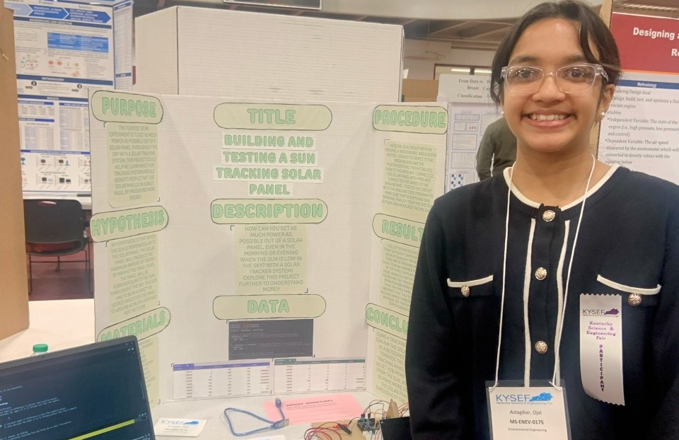 Ojal Astagikar presents her project poster