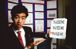 David R. Liu presents his STS project in 1990.