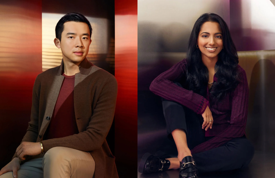 Side-by-side photos of Jesse Zhang and Kalyani Ramadurgam