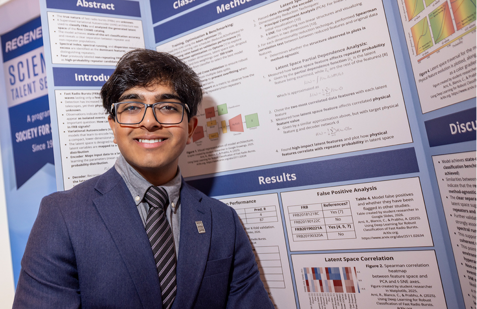 2026 Science Talent Search Finalist Rohan Arni with their project at Public Day, March 8, 2026,