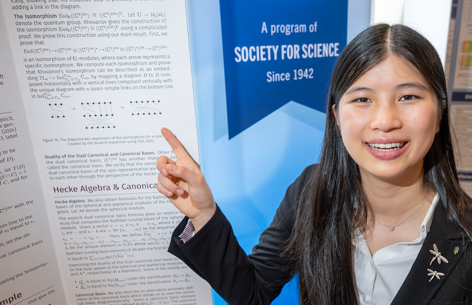 2026 Science Talent Search Finalist Rachel Chen with their project at Public Day, March 8, 2026,