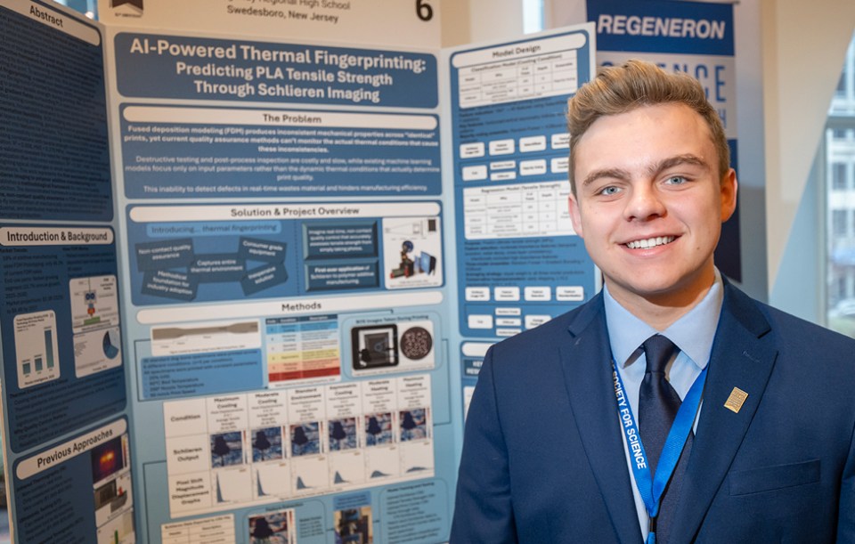 2026 Science Talent Search Finalist Mason Corey with their project at Public Day, March 8, 2026,