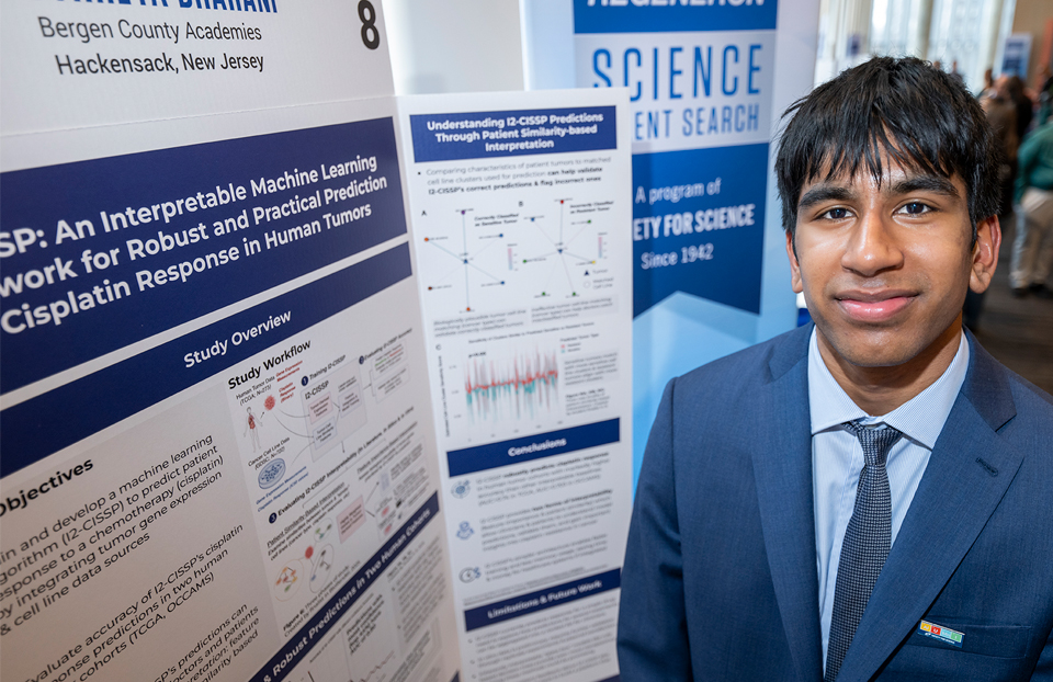 2026 Science Talent Search Finalist Mythreya Dharani with their project at Public Day, March 8, 2026,