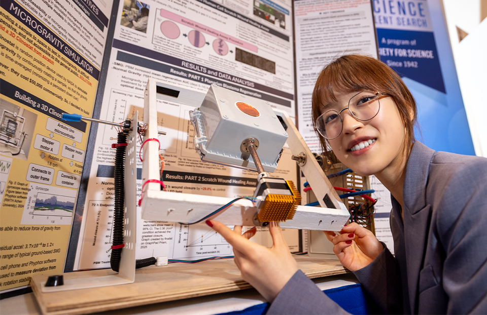 2026 Science Talent Search Finalist Leanne Fan with their project at Public Day, March 8, 2026,